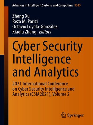cover image of Cyber Security Intelligence and Analytics